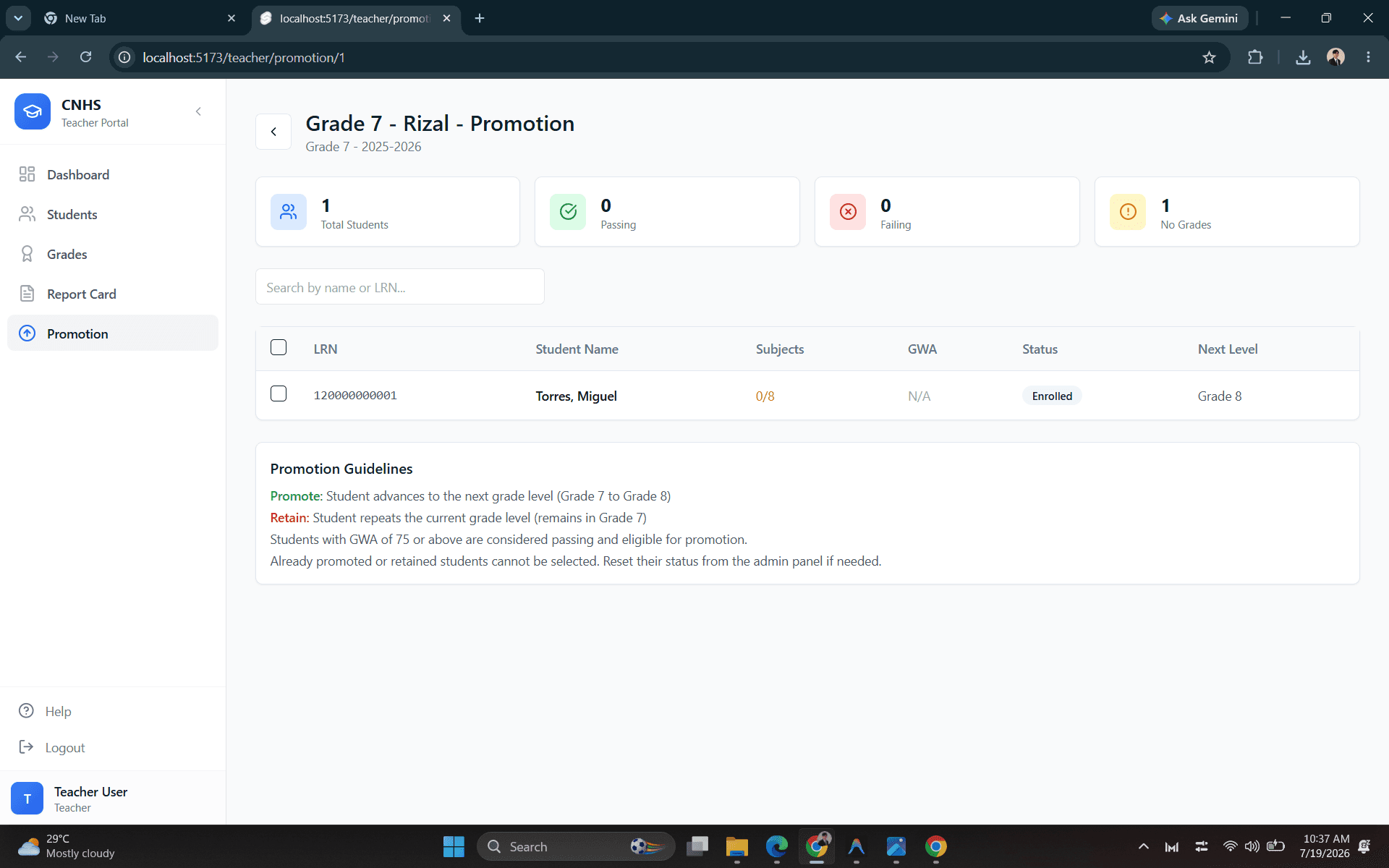 CNHS SIS screenshot 9